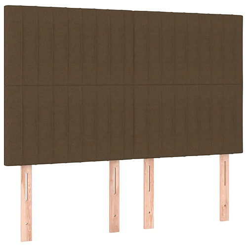 Maison Chic Lot de 4 Têtes de lit design pour chambre - Décoration de lit Marron foncé 72x5x78/88 cm Tissu -MN69574