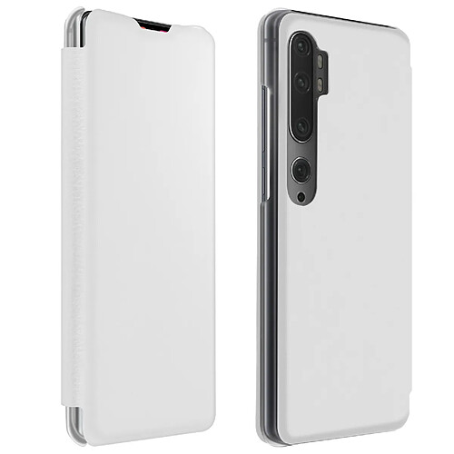 Avizar Étui Xiaomi Mi Note 10 Lite / Mi Note 10 Portefeuille Clapet Porte-carte Blanc