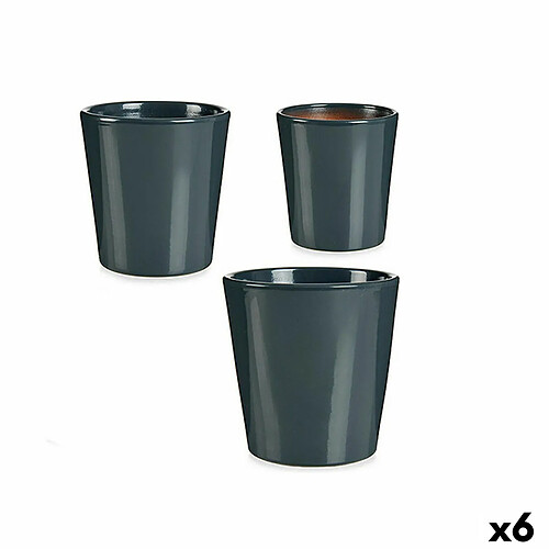 Ibergarden Set de pots Anthracite Argile (6 Unités)