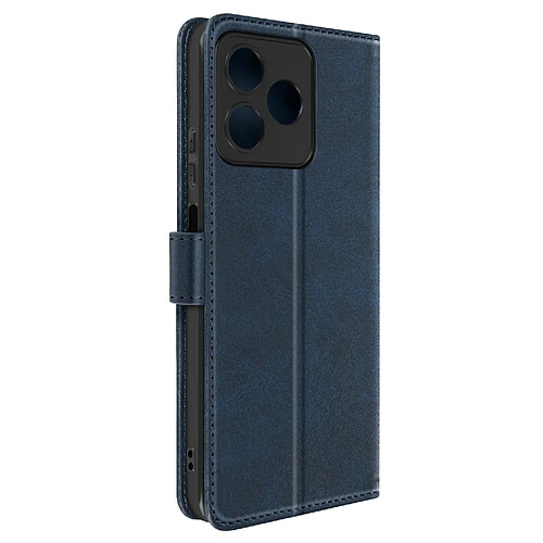 Avizar Étui pour Realme Note 50 Porte-carte Support Vidéo Série Vintage Bleu