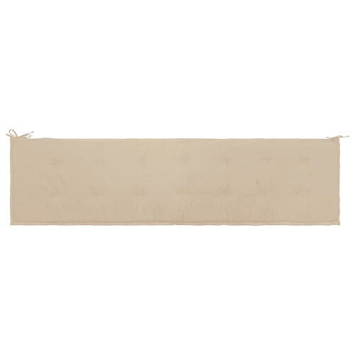 Decoshop26 Coussin de banc de jardin Beige 200 x 50 x 3 cm DEC021743