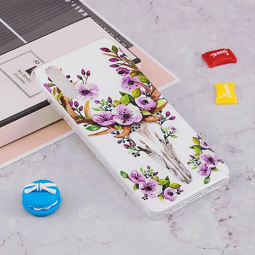 Wewoo Coque pour Huawei P20 Pro Noctilucent Fleur Cerf Motif TPU Doux Retour Housse De Protection