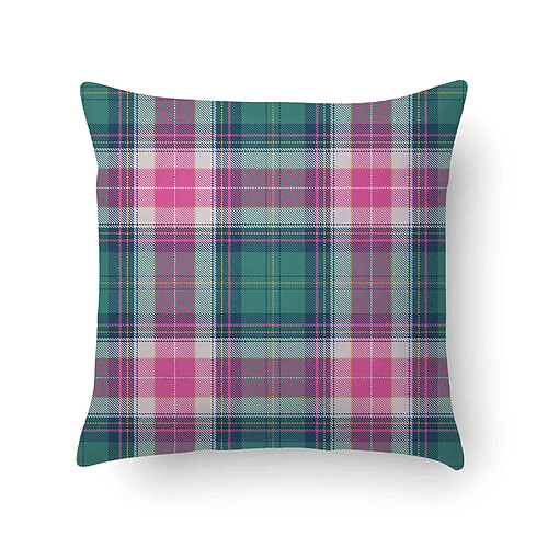 Alter Coussin avec impression numérique, 100% Made in Italy, Coussin de canapé décoratif, amovible et lavable, modèle Tartan - Liliane, 40x40x5 cm