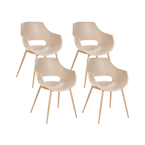 Beliani Lot de 4 chaises MILLERS Beige