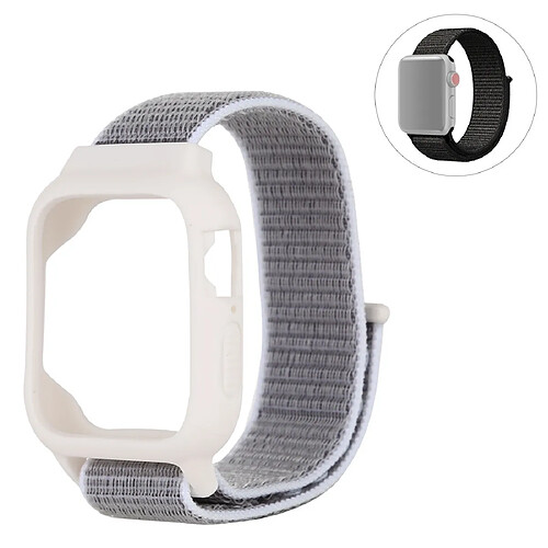 Wewoo Pour Apple Watch Series 5 et 4 44 mm / 3 et 2 et 1 bracelet en nylon de 42 mm avec crochet et attache à boucle gris