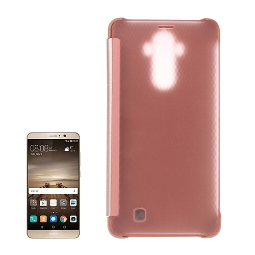 Wewoo Housse Étui Transparent et or rose pour Huawei Mate 9 en cuir flip horizontal avec fonction sommeil / réveil