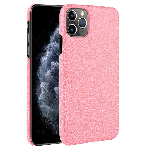 Wewoo Coque Rigide Pour iPhone 11 Pro Crocodile antichoc Texture PC + Etui PU Rose