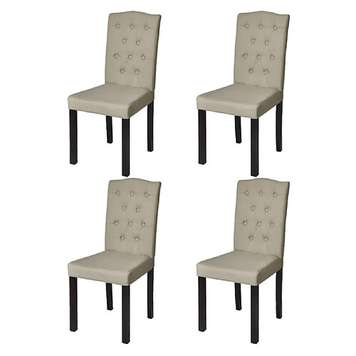 Maison Chic Lot de 4 Chaises à manger,Chaise pour cuisine poil de chameau tissu -MN26847