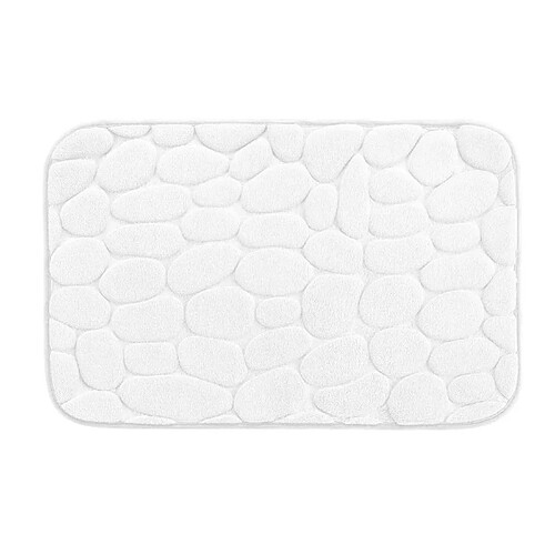 Douceur D'Interieur Tapis de bain à mémoire de forme Galet - 50 x 80 cm - Blanc