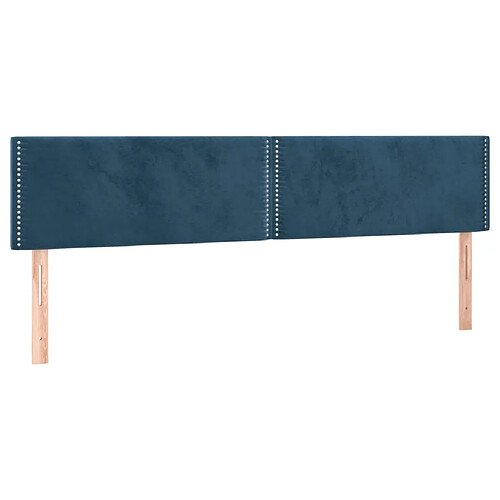 Maison Chic Lot de 2 Têtes de lit design Bleu pour chambre - Décoration de lit foncé 80x5x78/88 cm Velours -MN74809