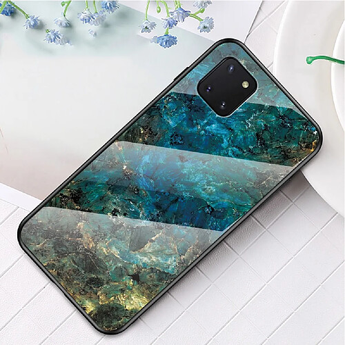 Coque en TPU motif de grain de marbre émeraude pour votre Samsung Galaxy A81/Note 10 Lite