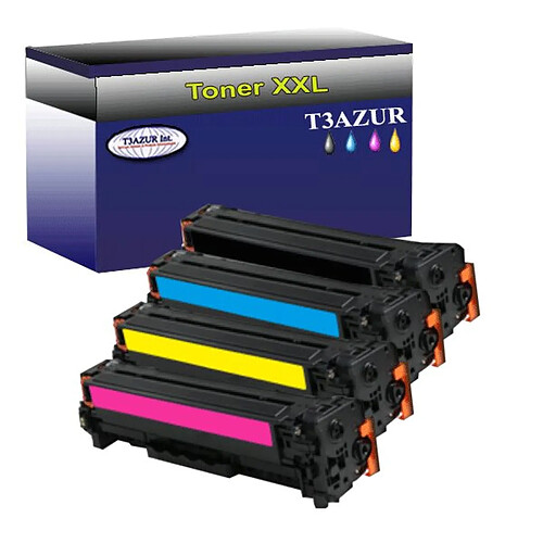 4 Toners Lasers compatibles pour imprimante HP Color LaserJet Pro M254dw - T3AZUR