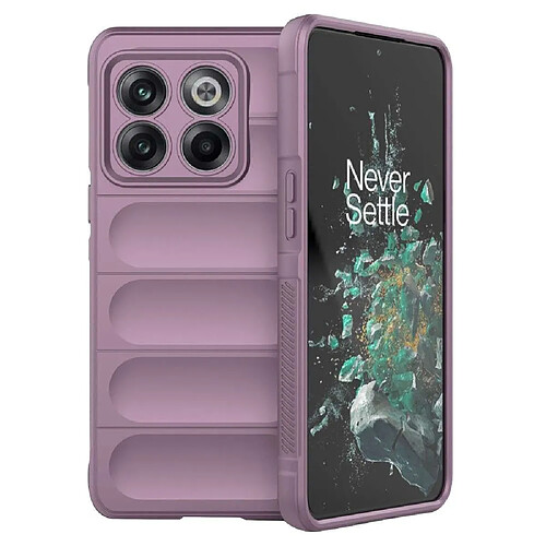 Htdmobiles Coque pour OnePlus 10T 5G - housse etui silicone gel fine + verre trempe - MAUVE