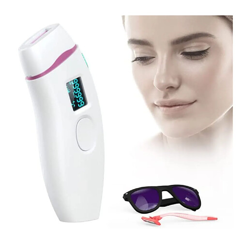 Chrono Appareil d'épilation IPL Épilation permanente au laser 999 000 impulsions lumineuses indolore pour femmes et hommes, blanc