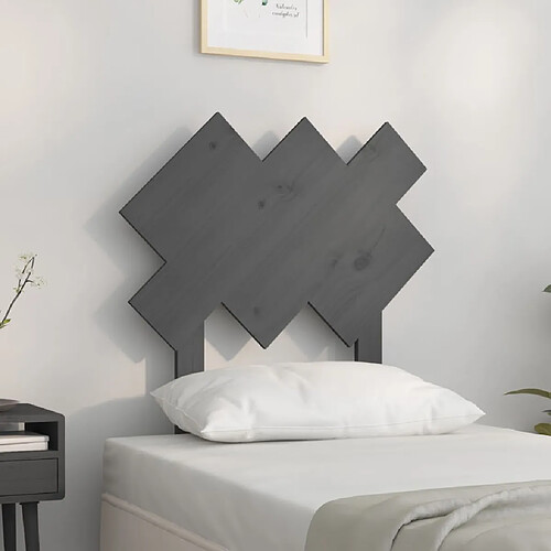 vidaXL Tête de lit Gris 72,5x3x81 cm Bois massif de pin