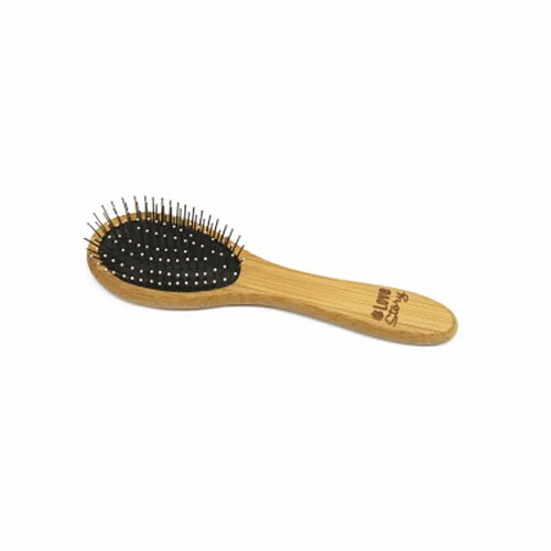 Paris Prix Brosse de Toilettage Bambou Picots Perles 19cm Naturel