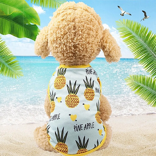 Wewoo T-shirt à imprimé de fruits pour animaux de compagnie Jupe de mignons chatchien et chiottaille XXL Gilet-Ananas