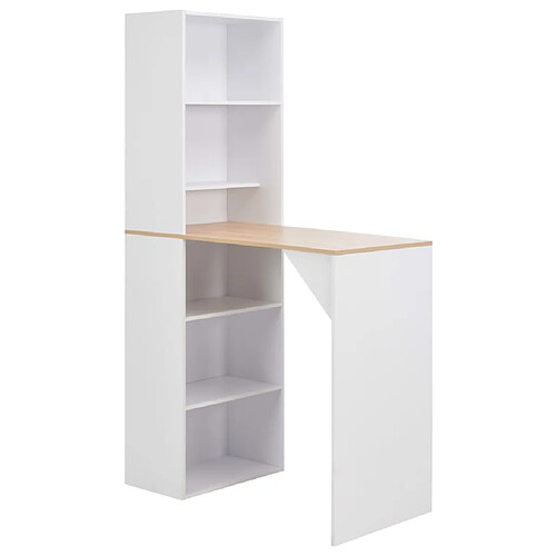 Helloshop26 Table haute mange debout bar bistrot avec armoire blanc 200 cm 0902041