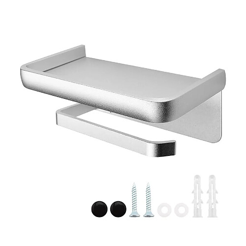 Universal Support papier toilette mural avec plateau Espace en alliage d &'aluminium Support tissu à un rouleau Accessoires de cuisine et de salle de bains