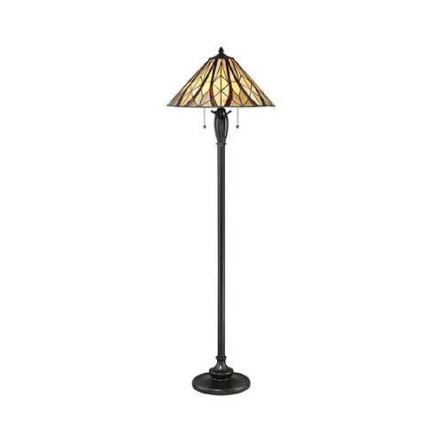 Elstead Lighting Lampadaire Victory Verre Tiffany Bronze vaillant