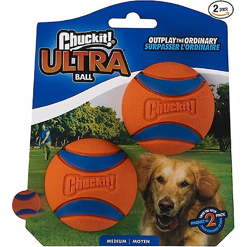 Jouet Pour Chien Ultra Ball, Balle Pour Chien Flottante En Caoutchouc Durable À Rebond Élevé, Jouet Compatible Avec Le Lanceur Pour Chiens, Moyen (paquet De 2)