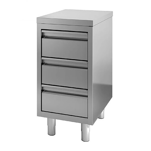 Meuble Inox Professionnel avec 3 Tiroirs - Gamme 700 - Combisteel