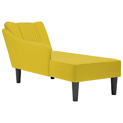 vidaXL Fauteuil long - Velours jaune