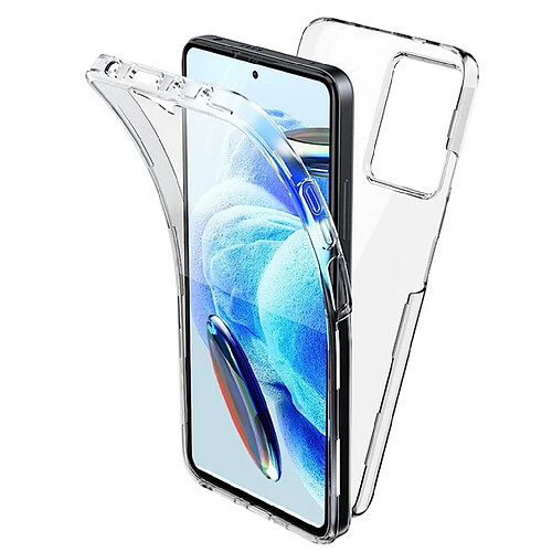 Htdmobiles Coque pour Xiaomi Redmi Note 13 5G - housse etui silicone gel fine 360 integrale (avant et arriere) + film ecran - TRANSPARENT