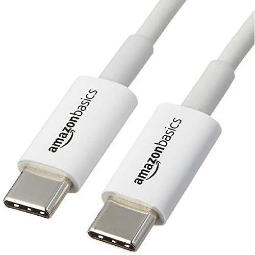 Basics USB 2.0 Type C to Type C Cable - 3 feet 0.9 Meters - White