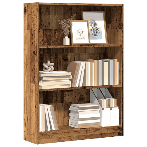 vidaXL Bibliothèque vieux bois 80x24x109 cm bois d'ingénierie