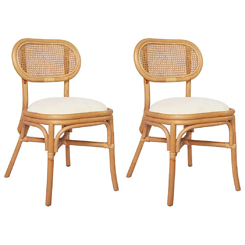 Decoshop26 Lot de 2 chaises de salle à manger cuisine design classique lin CDS020667