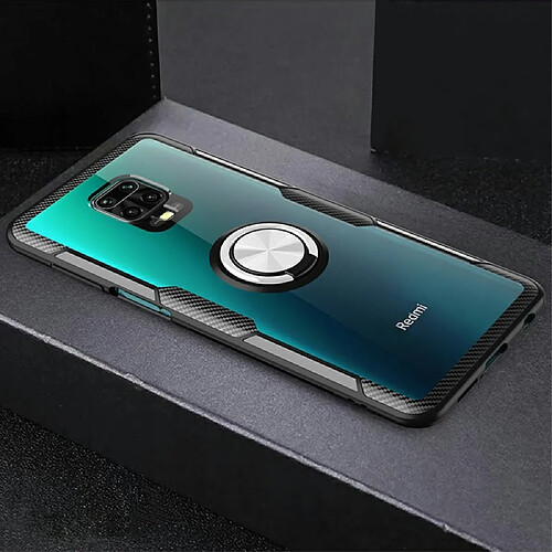 Coque en TPU avec béquille noir/argent pour votre Xiaomi Redmi Note 9 Pro/Note 9 Pro Max/Note 9S