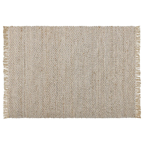 Beliani Tapis beige à carreaux 140 x 200 cm ZERDALI