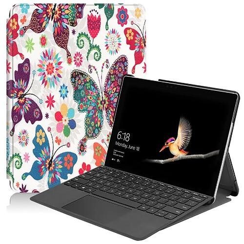 Wewoo Housse Coque Étui en cuir PU avec motif Big Eyes et couleur peinte horizontale pour Microsoft Surface Go 10 pouces, support fente pour stylo