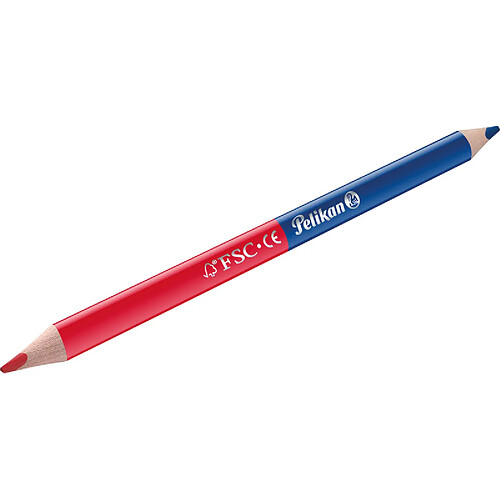 Pelikan Crayon bicolore gros, rouge/bleu ()