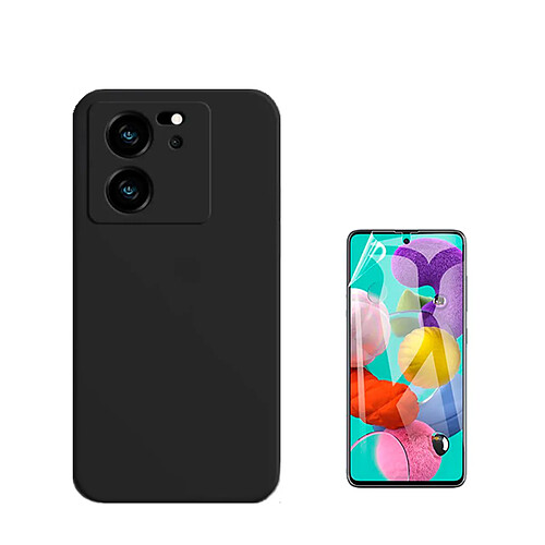 Kit Film de Hydrogel Étui Complète Devant + Étui Silicone Liquide Phonecare pour Xiaomi 13T - Noir