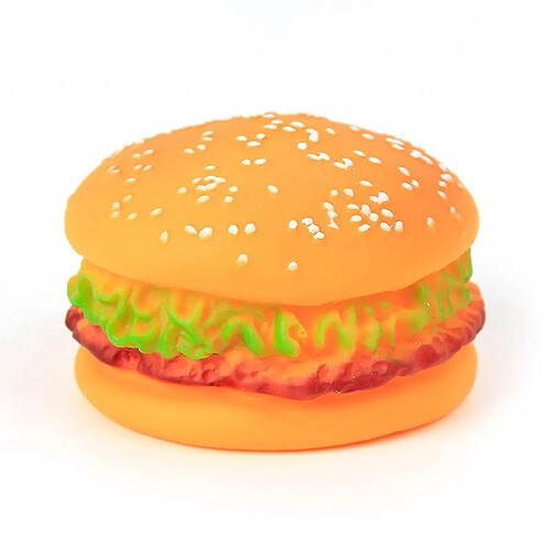 Jouet pour Chien de Qualité Supérieure Burger Jouet pour Animaux de Compagnie Cheeseburger Jouet de Dentition pour Animaux de Compagnie Jouets à Mâcher pour Chien en Silicone Fournitures pour Animaux de Compagnie 7,5 * 5 cm Fournitures pour animaux de com