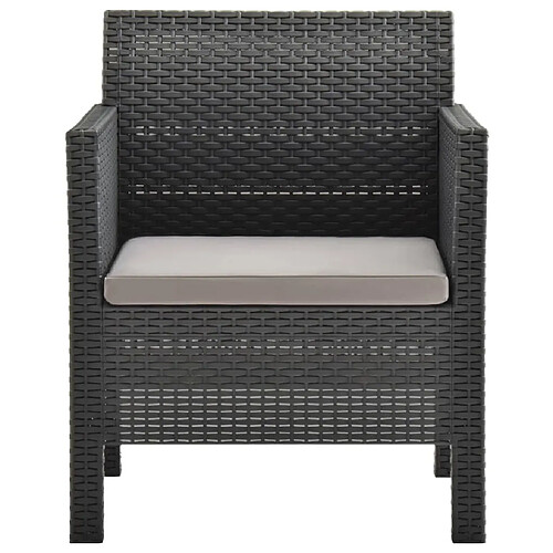 Maison Chic Chaise de jardin avec coussin - Fauteuil d'extérieur PP Rotin Anthracite -MN17631