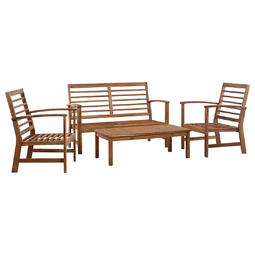 vidaXL Salon de jardin 4 pcs Bois d'acacia solide