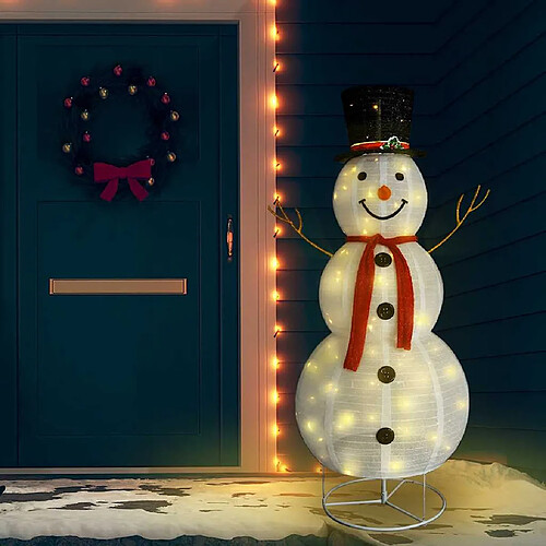 vidaXL Figurine de bonhomme de neige de Noël à LED Tissu 180 cm