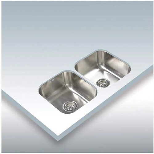 CATA CB 2 Cabinet Kitchen Sink rectangular Stainless Steel Kitchen sinks (Cabinet Kitchen Sink, rectangular, Stainless Steel, 2 Bowls, Square, 355 x 410 mm)