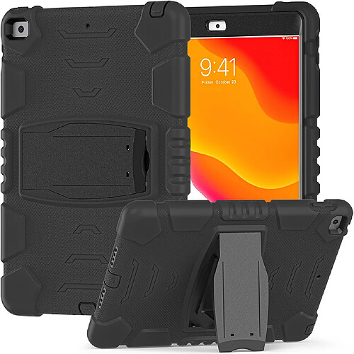 Coque en TPU + Silicone Résistant aux impacts avec béquille noir pour votre Apple iPad 10.2 (2019)/(2020)