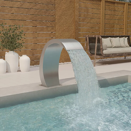 vidaXL Fontaine de piscine 22x60x70 cm acier inoxydable 304