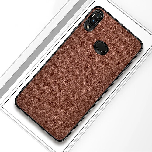 Wewoo Coque Rigide Pour Galaxy A10s Texture de tissu antichoc PC + TPU Brown