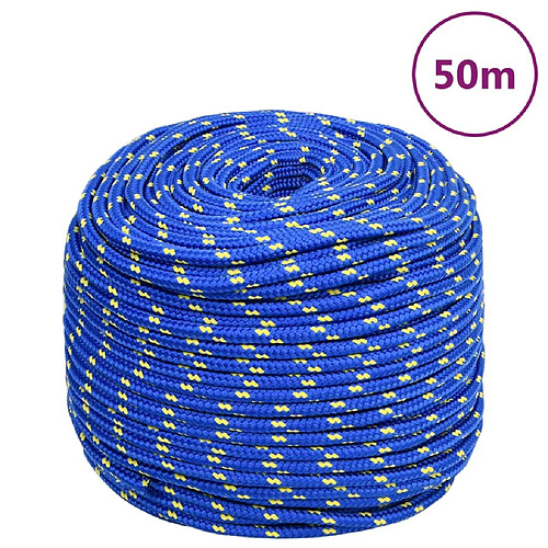 vidaXL Corde de bateau Bleu 6 mm 50 m Polypropylène