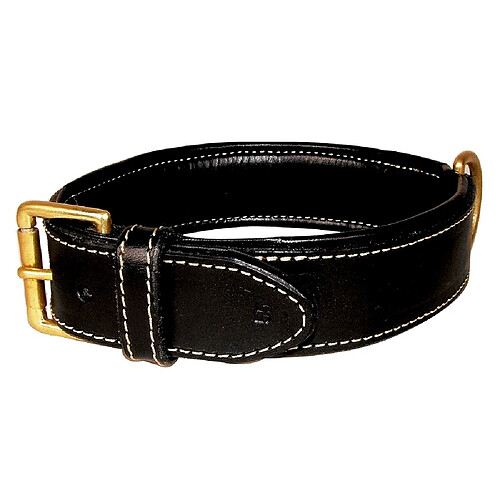 Bobby Collier Grand Chien Cuir haute Finition Noir