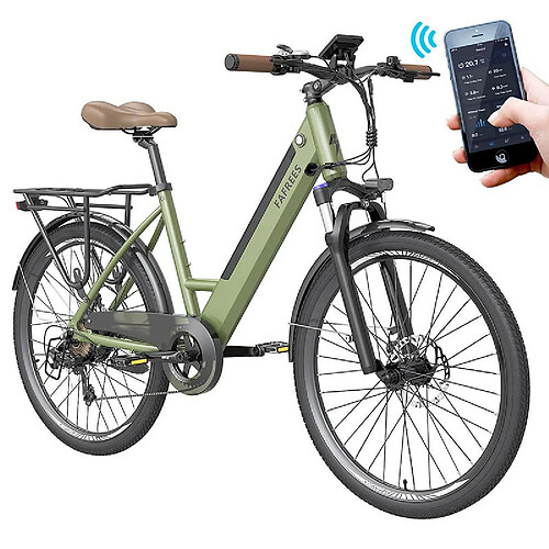 FAFREES F26 Pro 26'' Vélo électrique de ville pas à pas vert