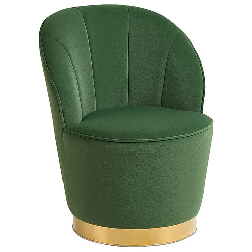 Beliani Fauteuil ALBY Velours Vert foncé