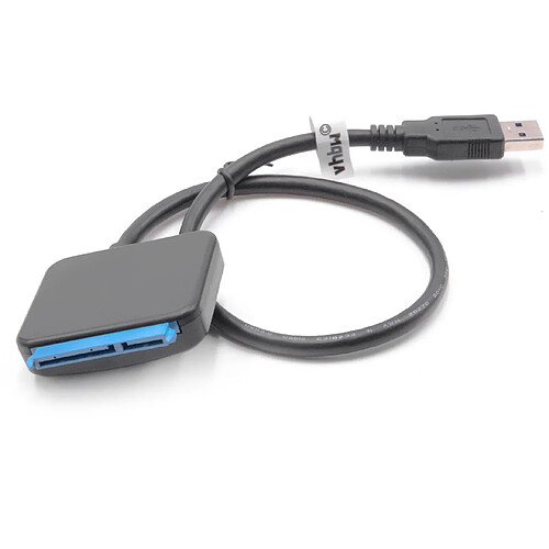 vhbw SATA III vers USB 3.0 Câble de raccordement pour disque dur 2'5", 3'5" HDD, SSD Plug & Play bleu / noir