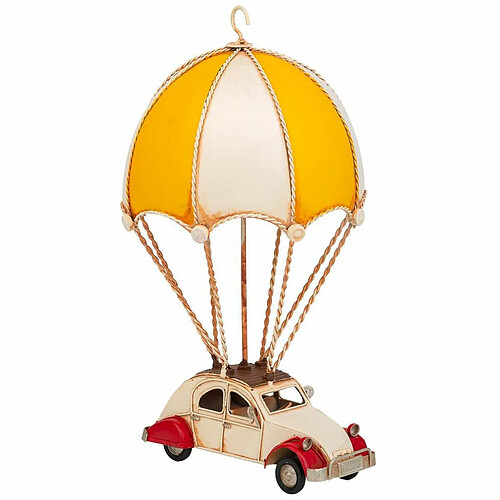 Figurine Décorative Alexandra House Living Jaune Fer ABS Ballon Voiture Parachute 17 x 31 x 18 cm